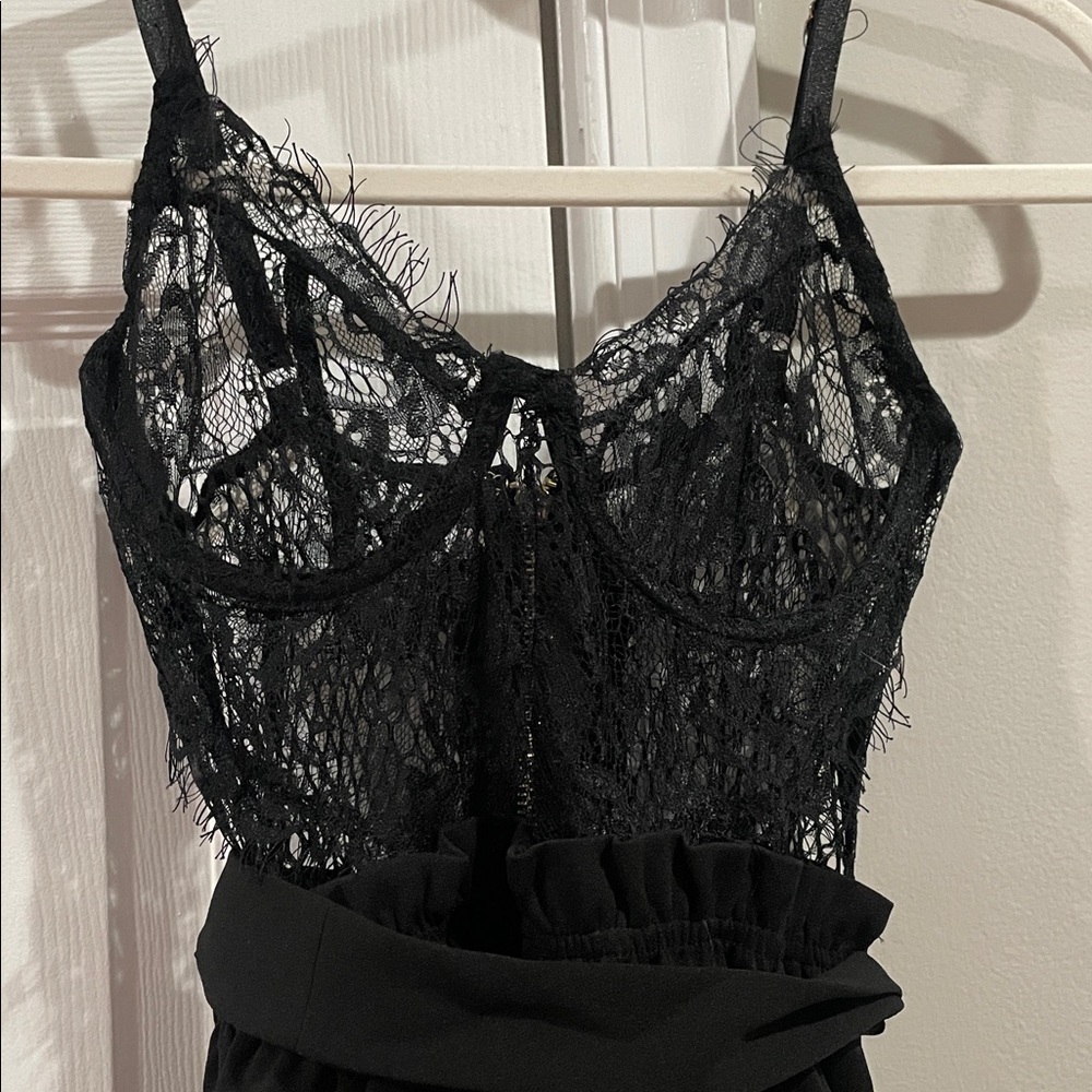 Fashion Nova Black Lace Romper - Size XS NWT!